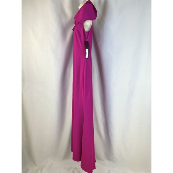 NWT Badgley Mischka Pink Twist Shoulder Detail Gown $650 - Picture 7 of 14